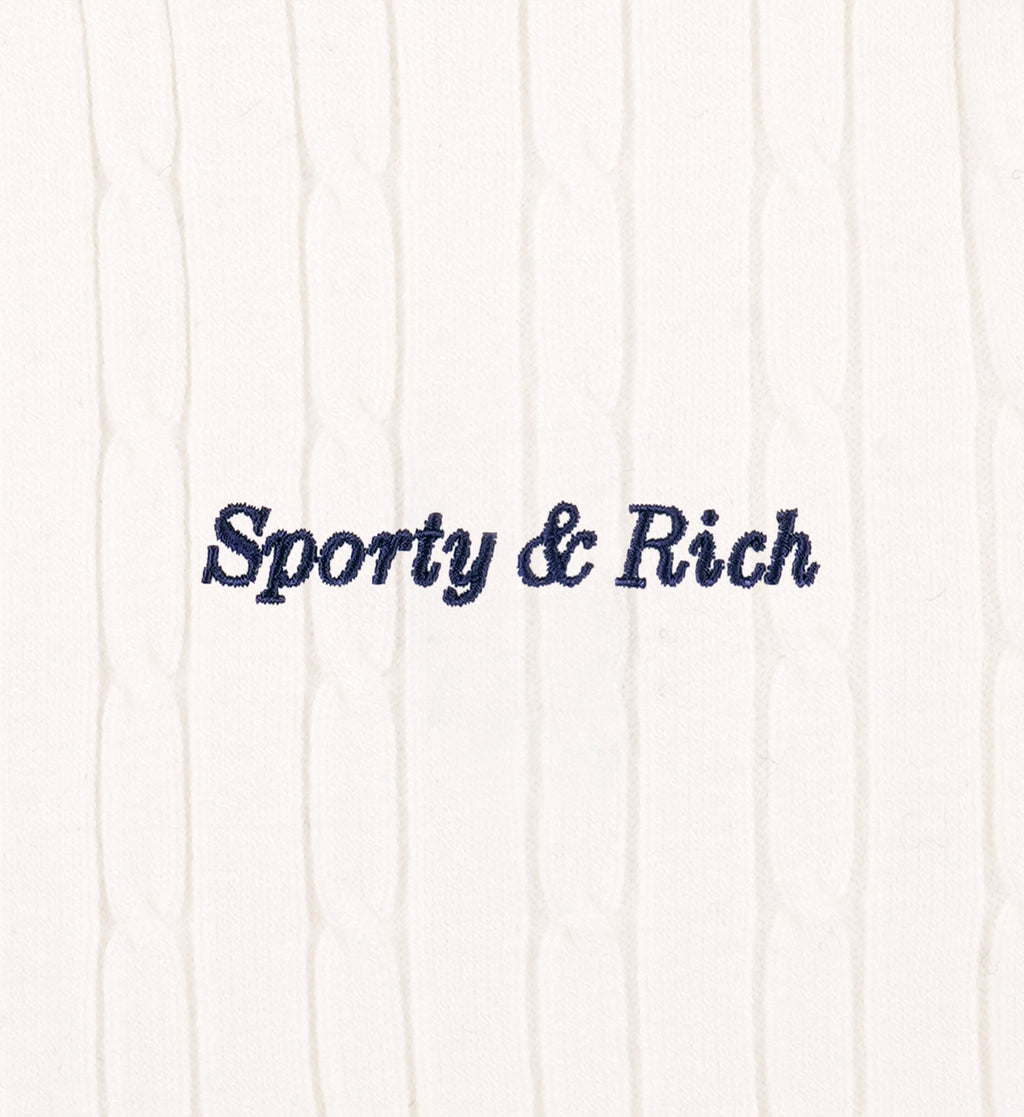 Eden Crest Mini Cable Polo - White/Navy