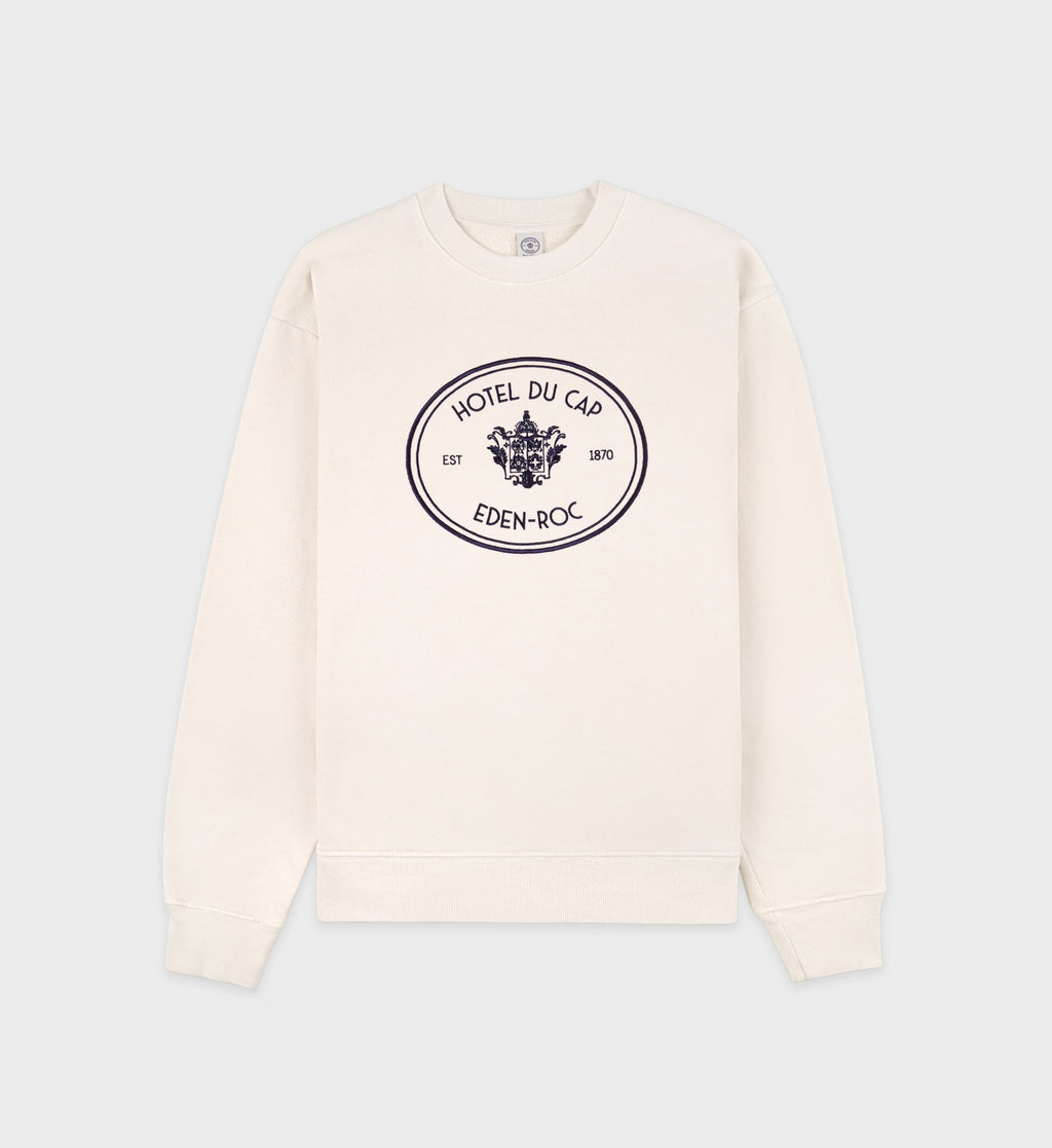 Eden Crest Crewneck - Cream/Navy