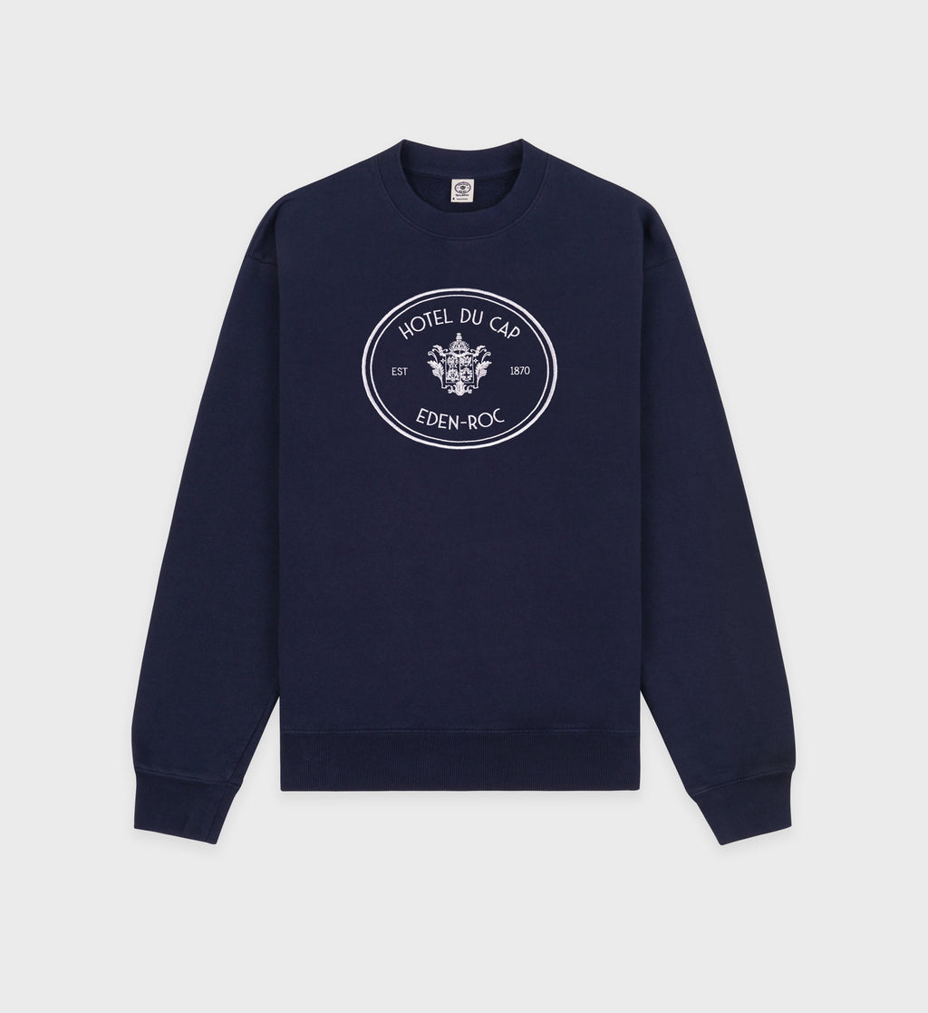Eden Crest Crewneck - Navy/White