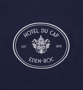 Eden Crest Cropped Zip Hoodie - Navy/White