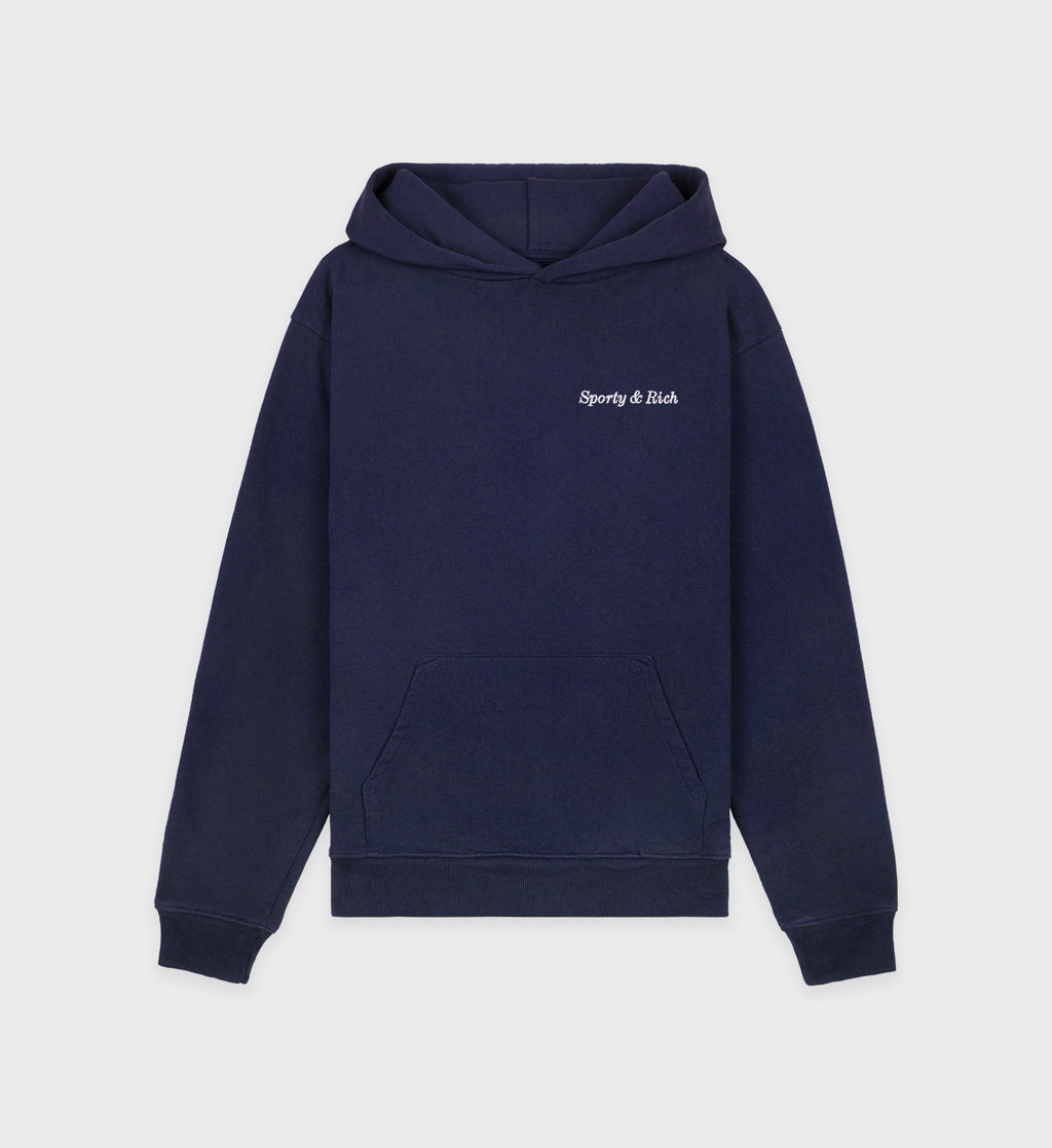 Eden Crest Hoodie - Navy/White