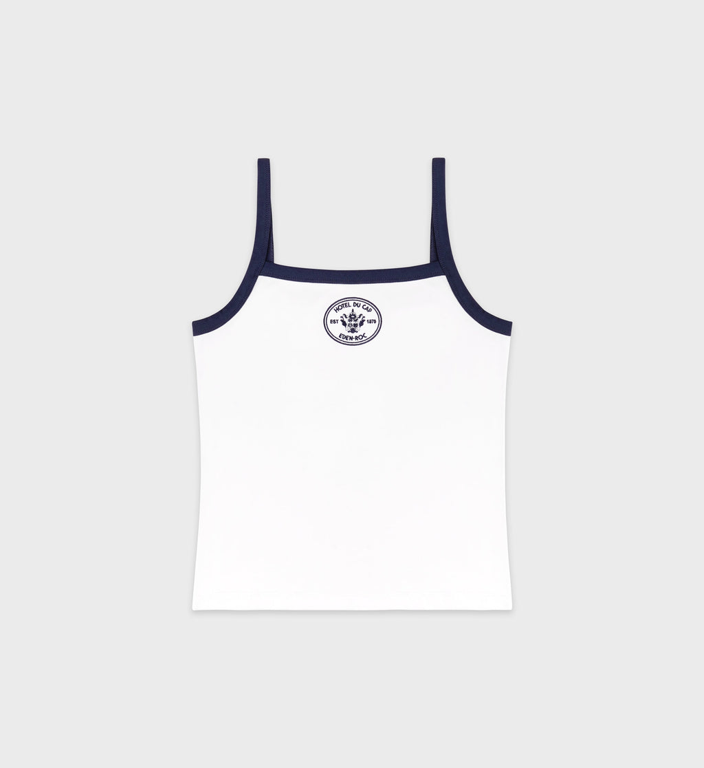 Eden Crest Embroidered Pique Tank - White/Navy
