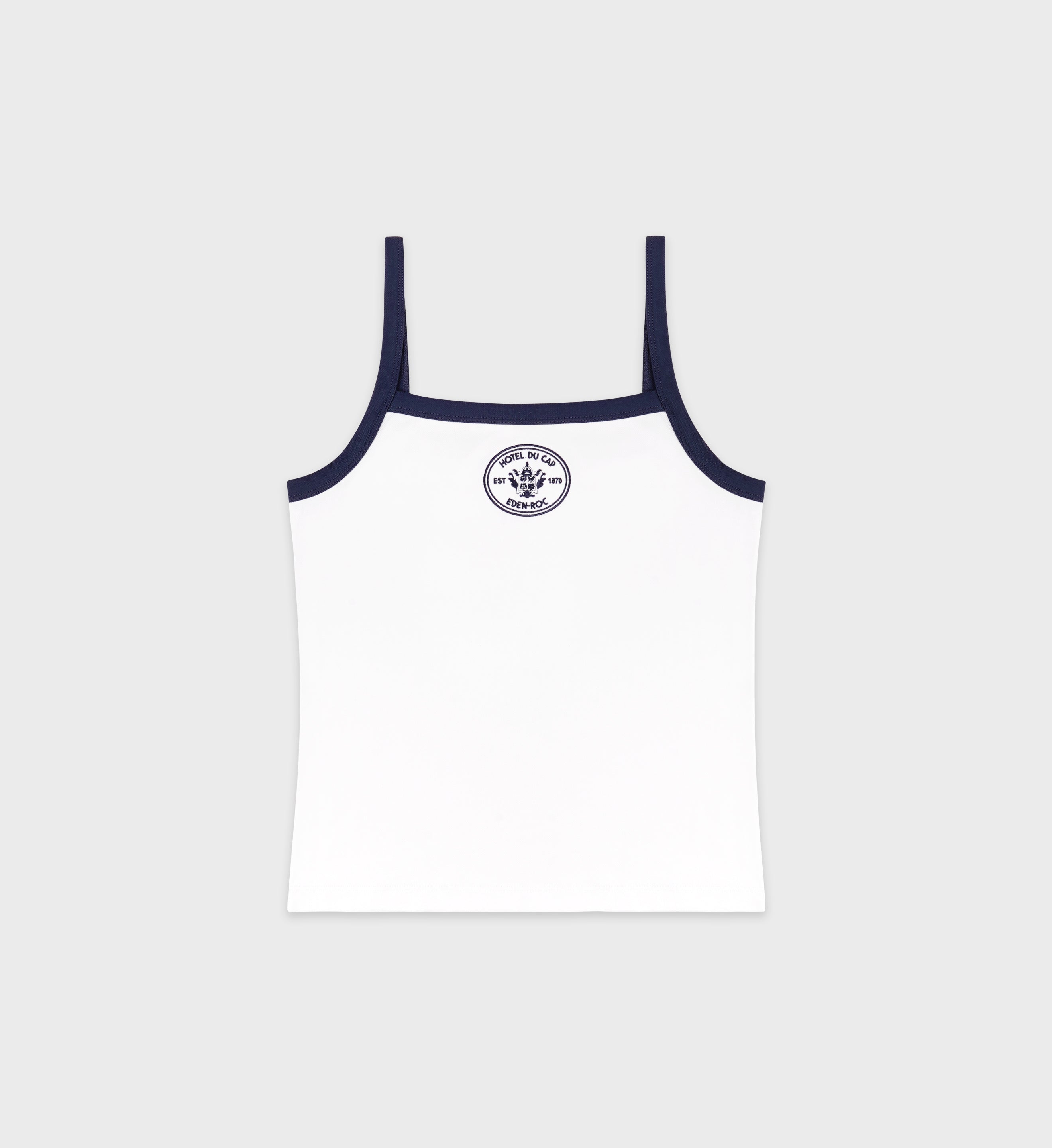 Eden Crest Embroidered Pique Tank - White/Navy