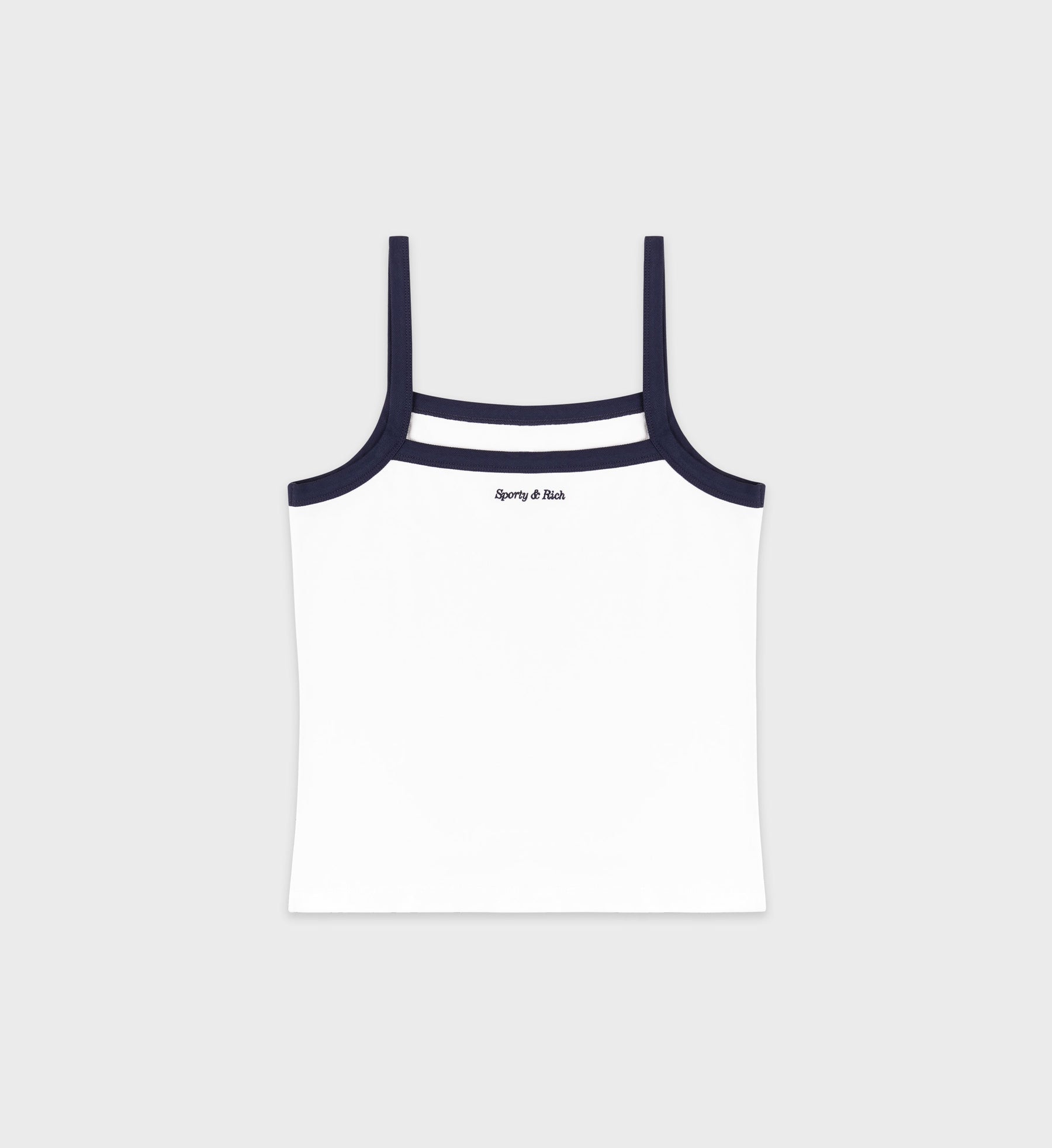 Eden Crest Embroidered Pique Tank - White/Navy