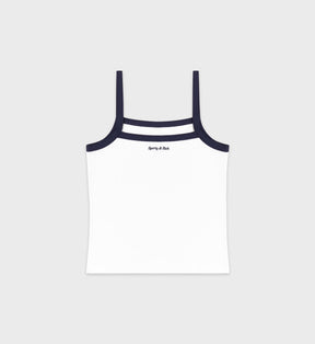 Eden Crest Embroidered Pique Tank - White/Navy