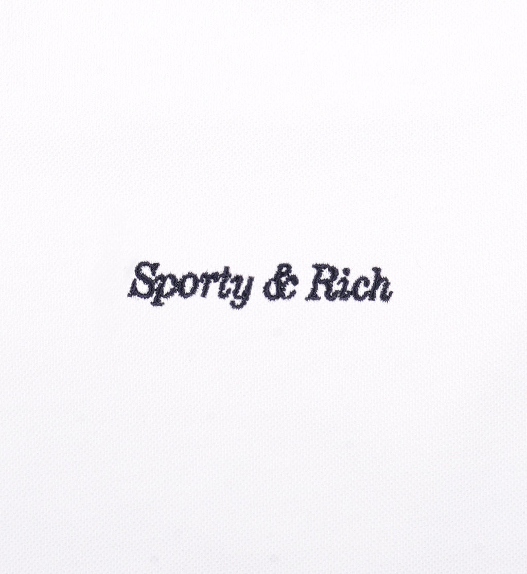 Eden Crest Embroidered Pique Tank - White/Navy