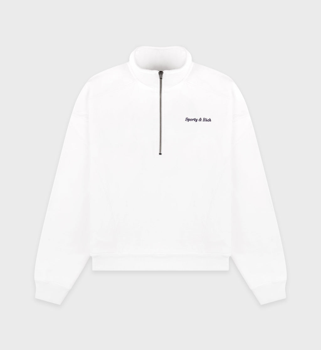 Eden Crest Quarter Zip - White/Navy