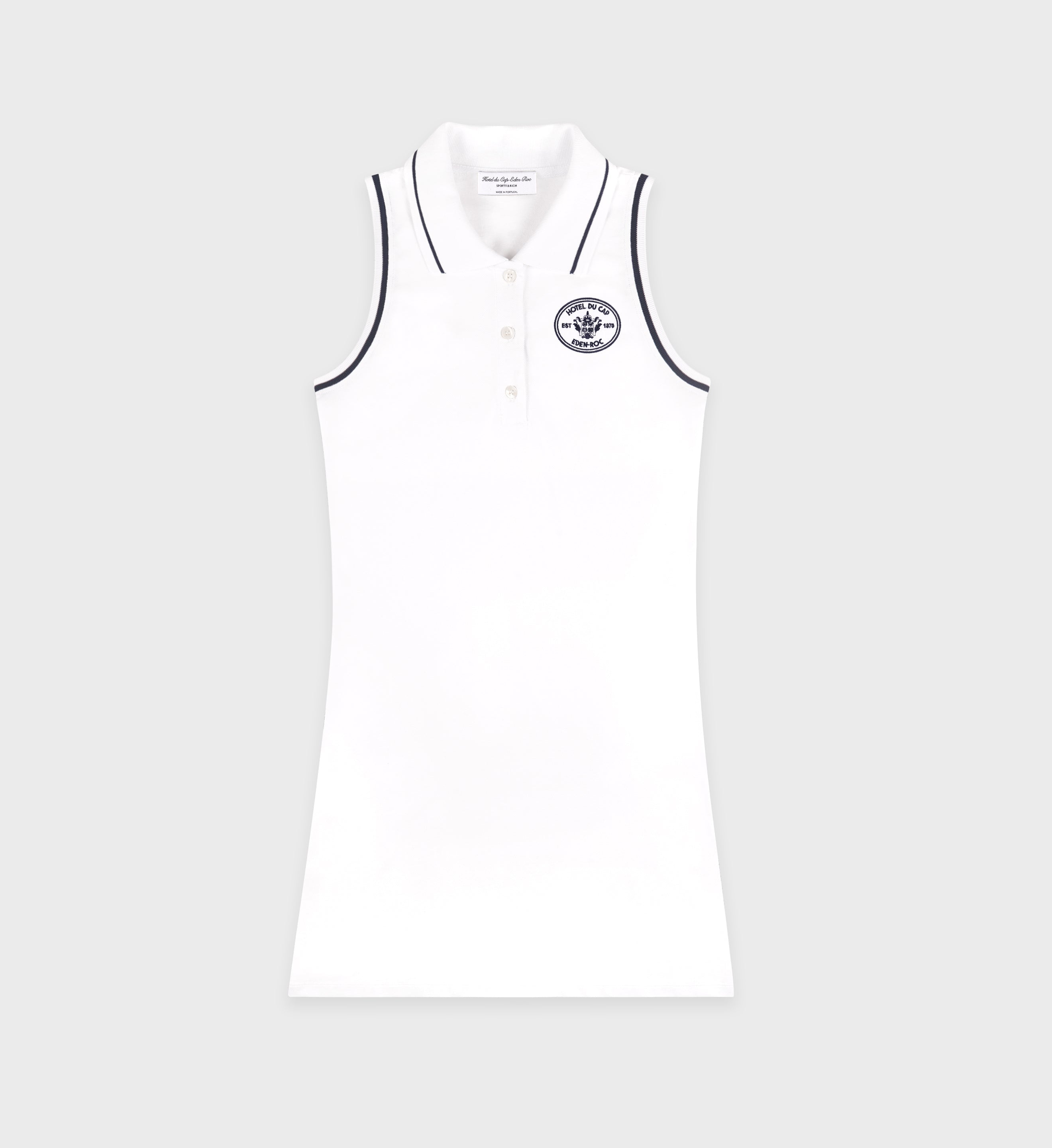 Eden Crest Pique Polo Dress - White/Navy