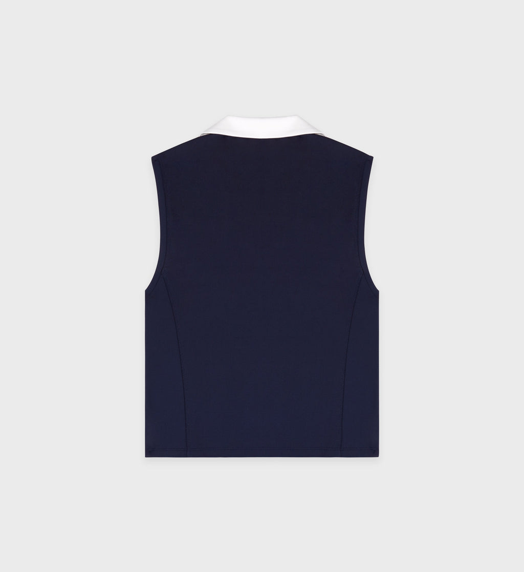 Eden Crest Sports Polo Vest - Navy/White