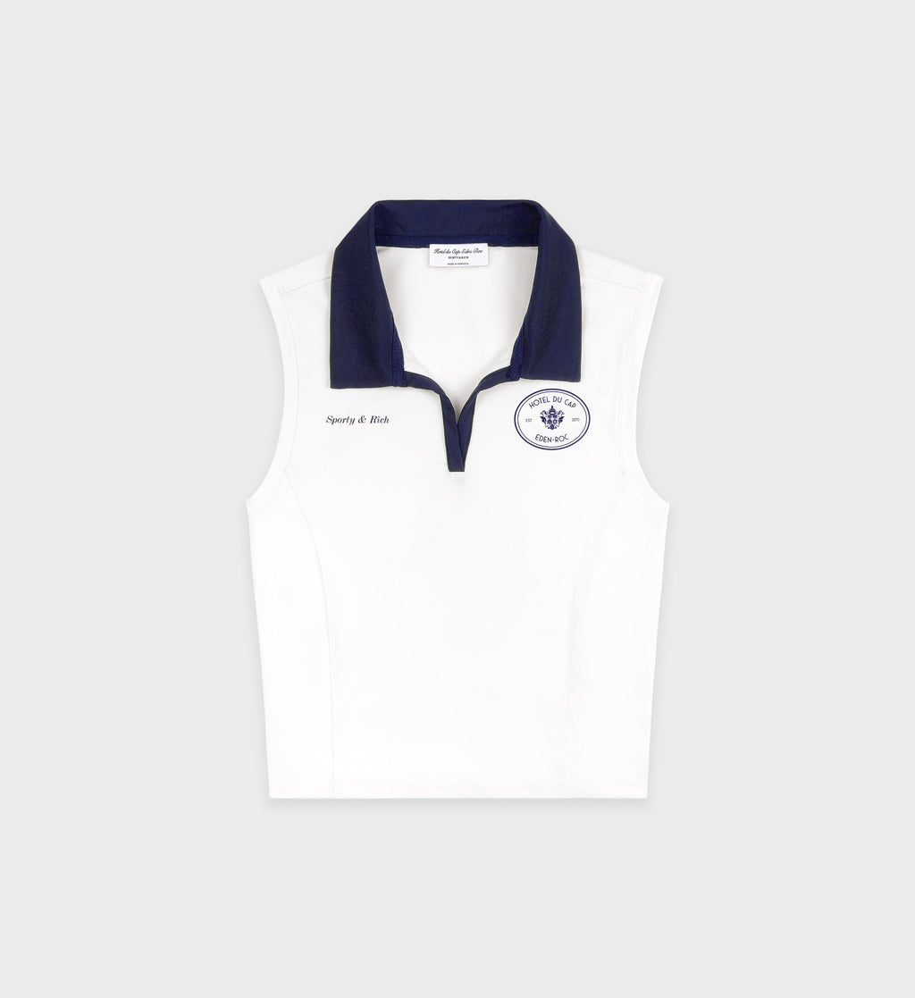 Eden Crest Sports Polo Vest - White/Navy