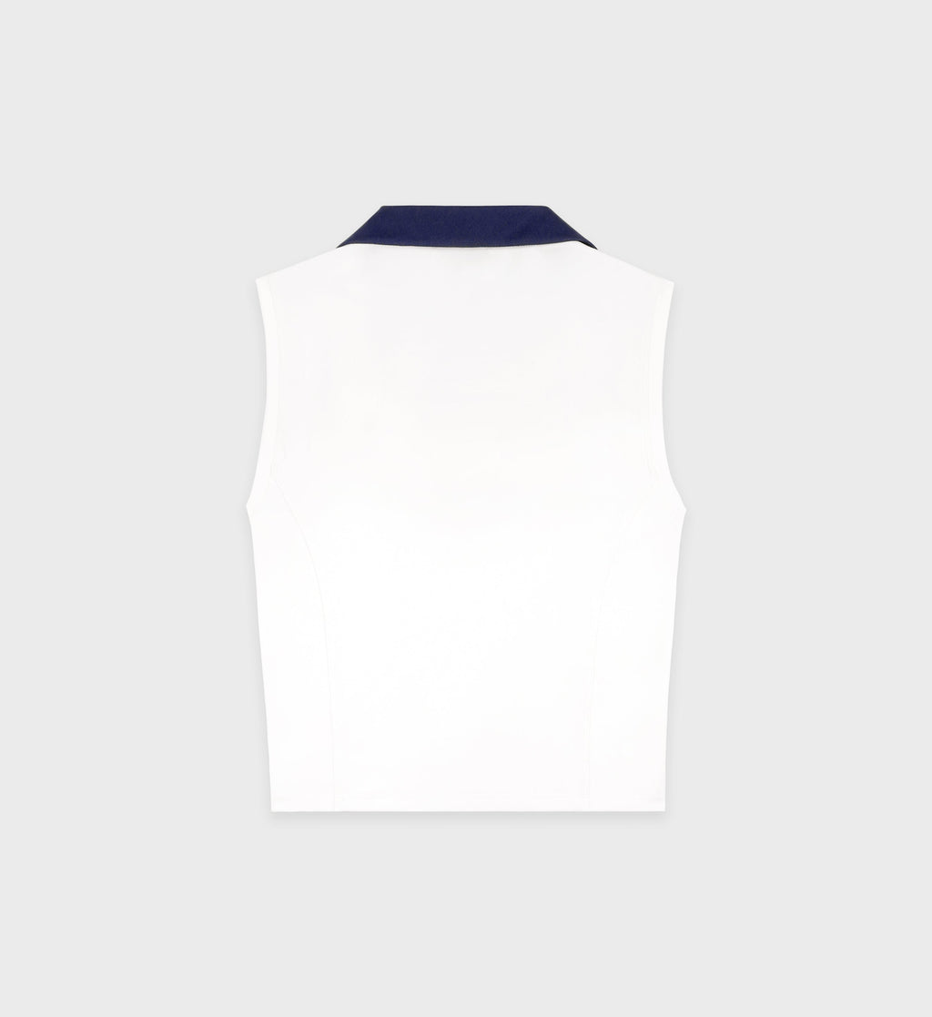 Eden Crest Sports Polo Vest - White/Navy