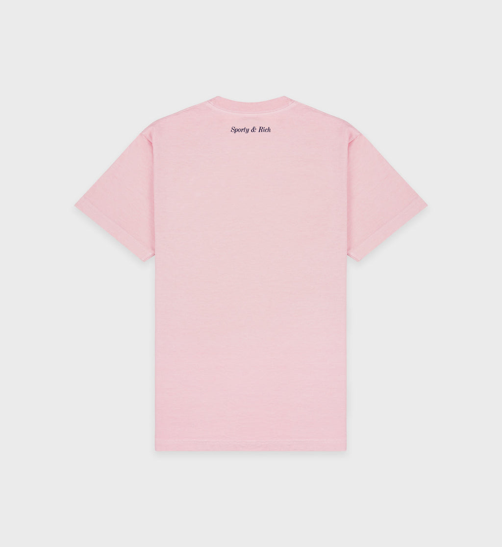 Eden Crest T-Shirt - Pink Dolphin/Navy
