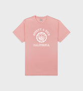 California Emblem Soft T-Shirt- Carnation/White