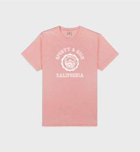 California Emblem Soft T-Shirt- Carnation/White