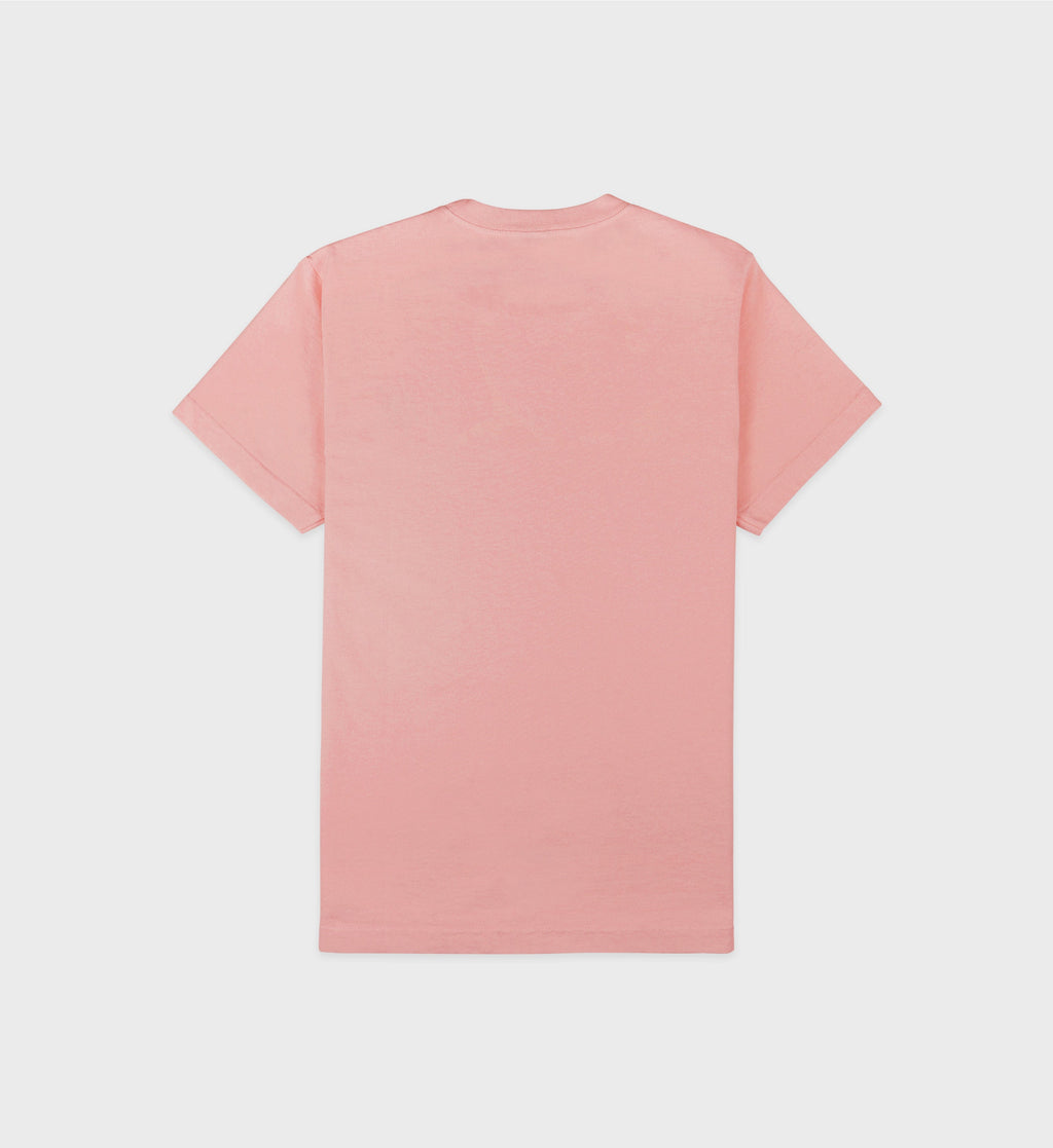 California Emblem Soft T-Shirt- Carnation/White