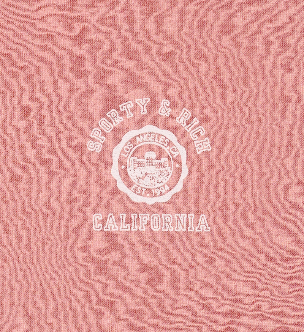 California Emblem Soft T-Shirt- Carnation/White