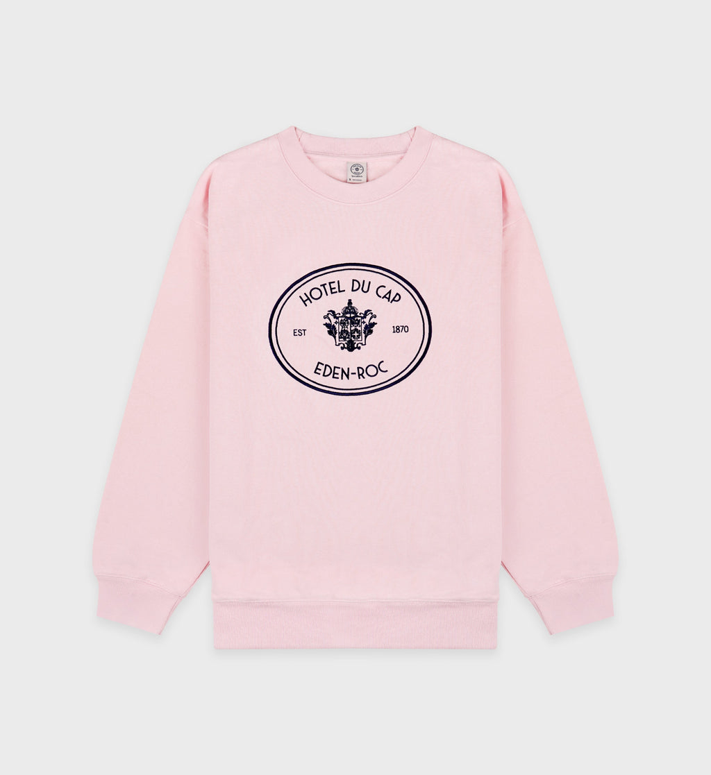 Eden Crest Crewneck - Pink Dolphin/Navy