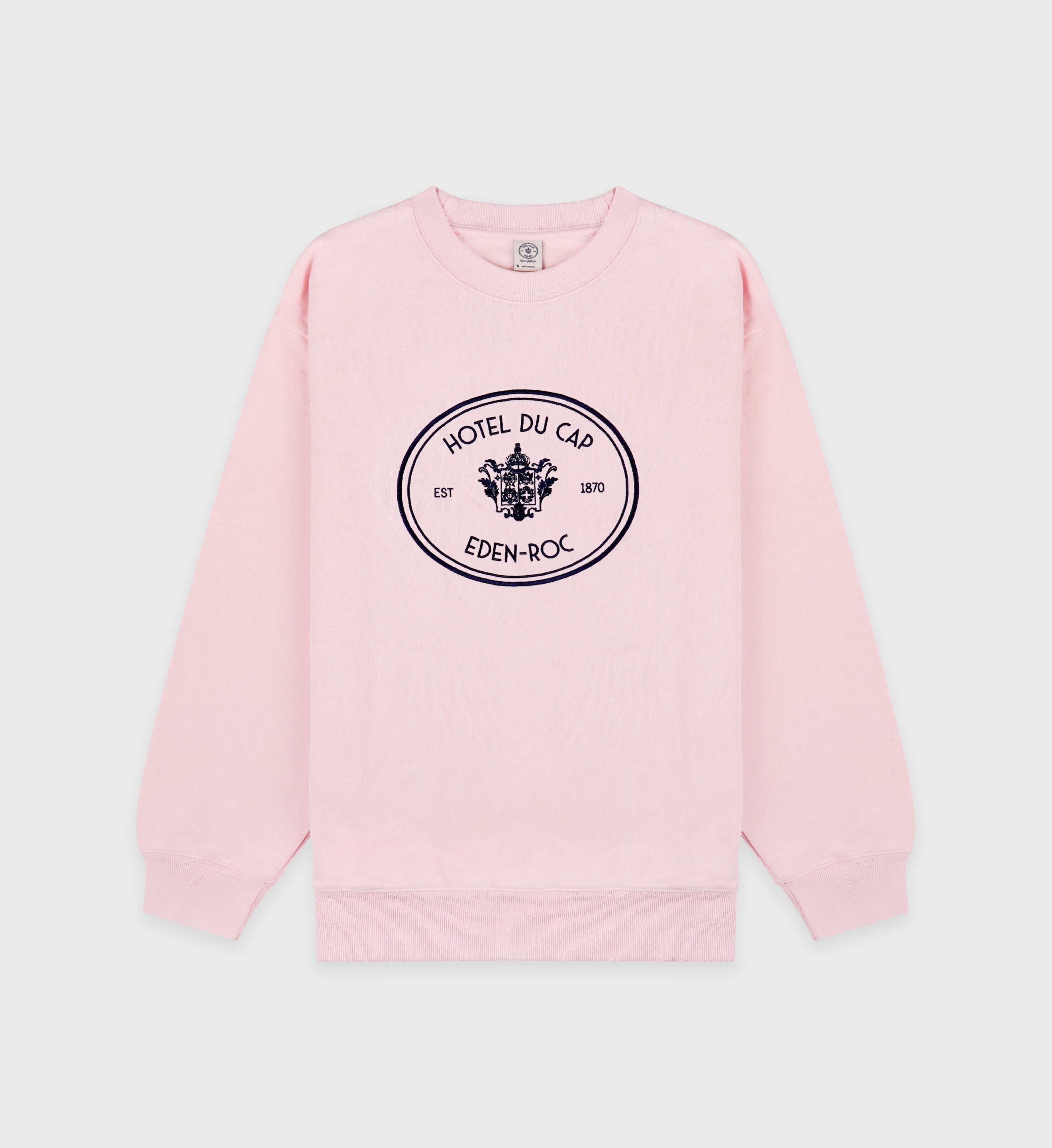 Eden Crest Crewneck - Pink Dolphin/Navy