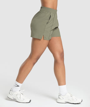Gymshark Pintuck Shorts - Base Green