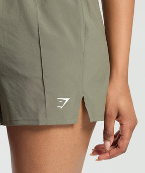 Gymshark Pintuck Shorts - Base Green