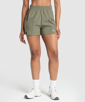 Gymshark Pintuck Shorts - Base Green