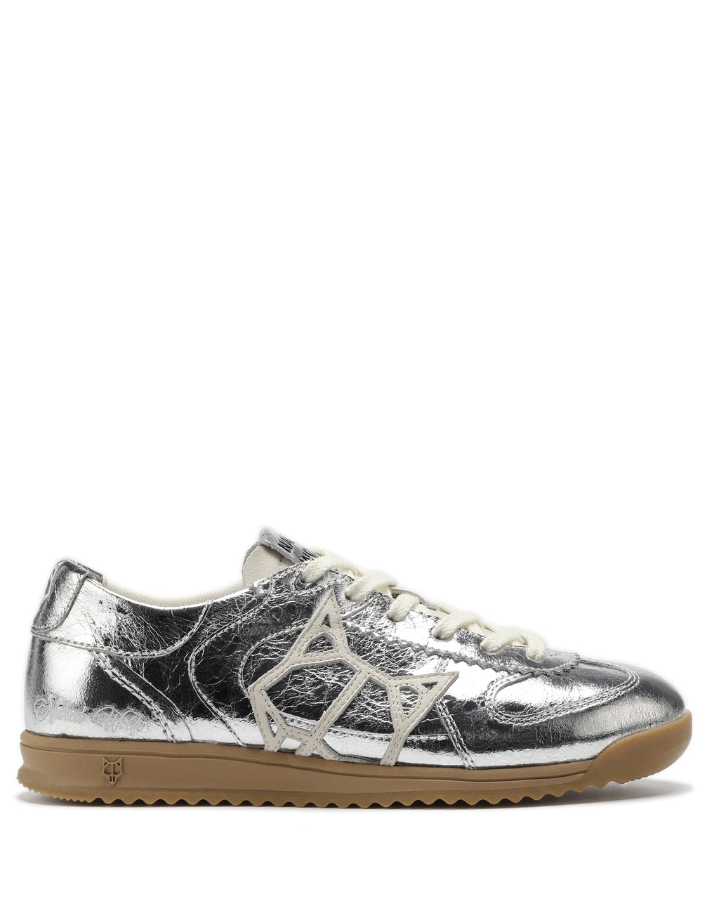 Exposuree Silver Crinkle Metallic Leather