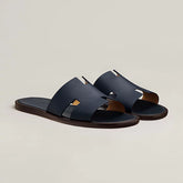 Hermès Oran Sandals – Navy Blue