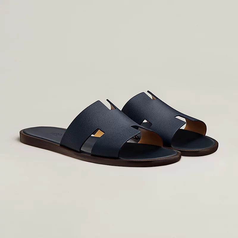 Hermès Oran Sandals – Navy Blue