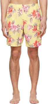 Yellow Polyester Swim Shorts