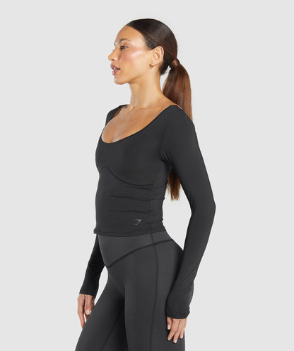 Gymshark Elevate Long Sleeve Top - Black