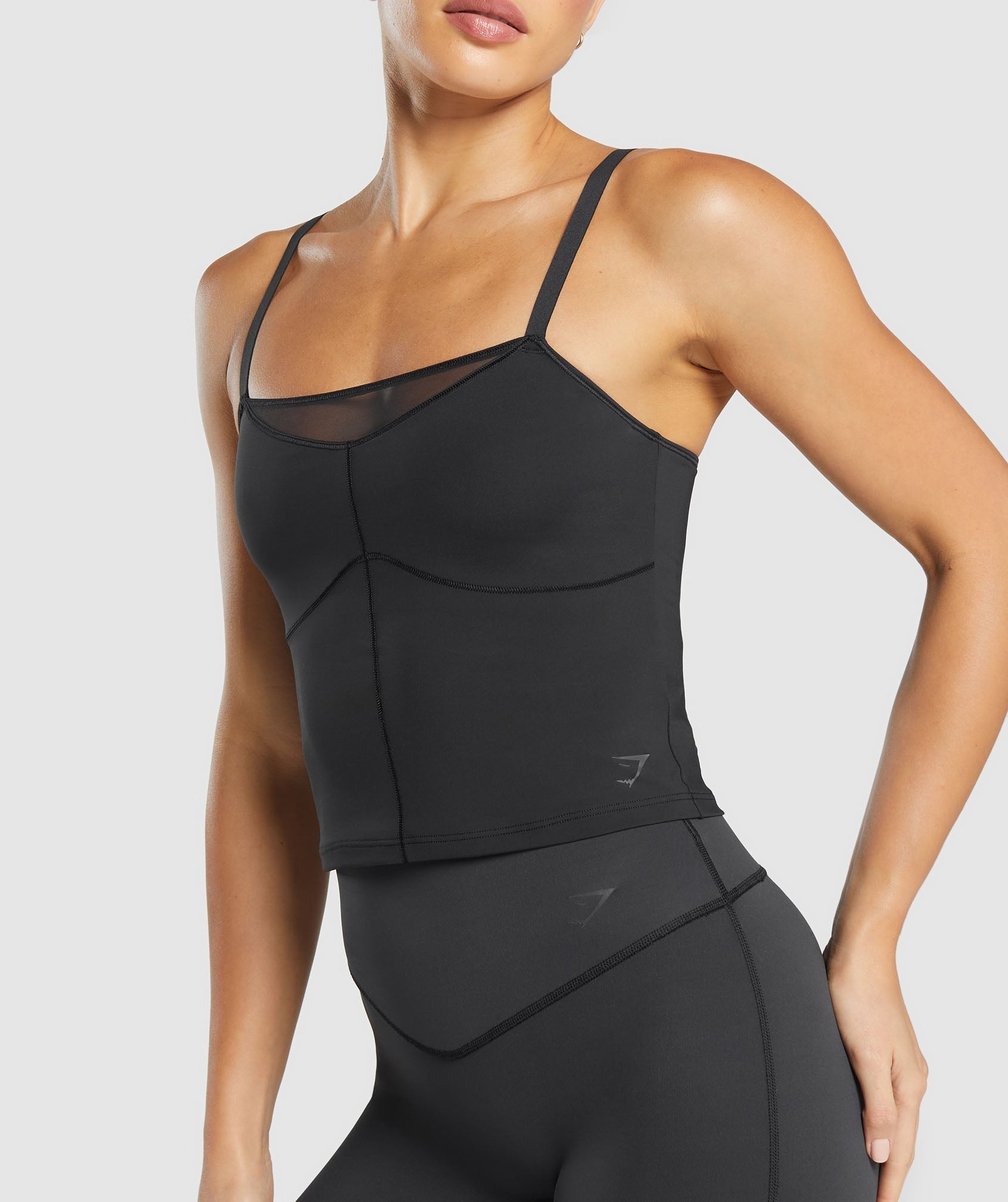 Gymshark Elevate Mesh Tank With Shelf - Black