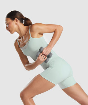 Gymshark Elevate Mesh Tank With Shelf - Morning Blue