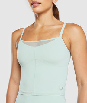 Gymshark Elevate Mesh Tank With Shelf - Morning Blue