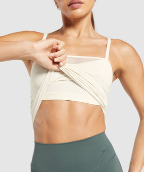 Gymshark Elevate Mesh Tank With Shelf - Oat White