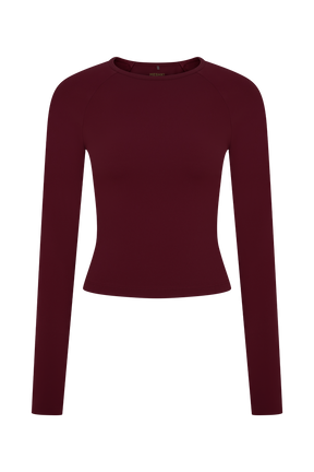 Eliana Long Sleeve Active Top - Burgundy