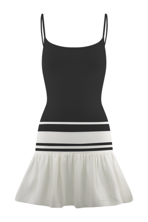 Ellison Contrast Knit Mini Dress - Black/White