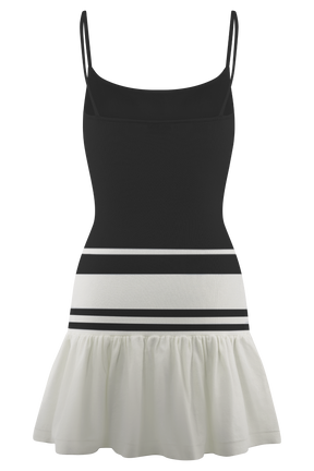 Ellison Contrast Knit Mini Dress - Black/White