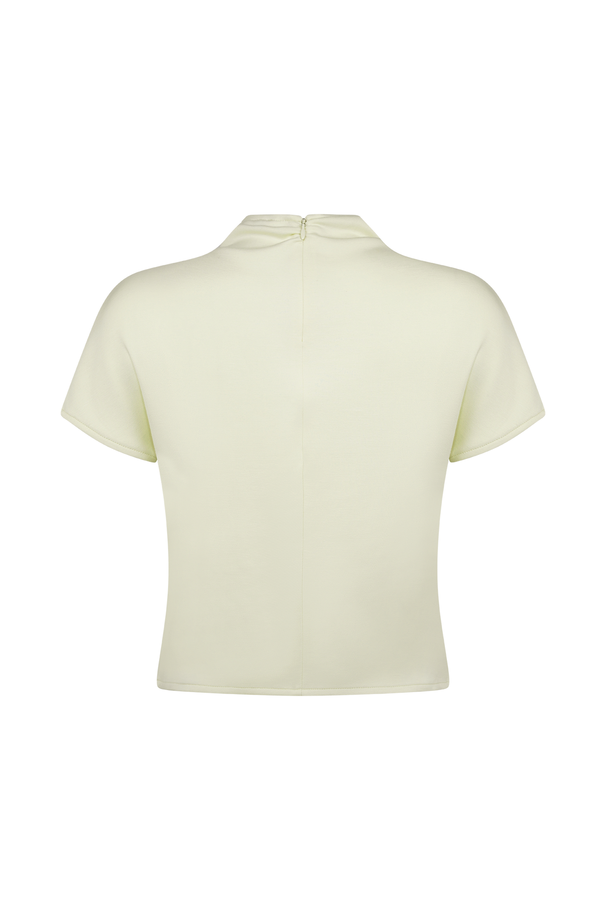 Eris High Neck Scuba Jersey Top - Ivory