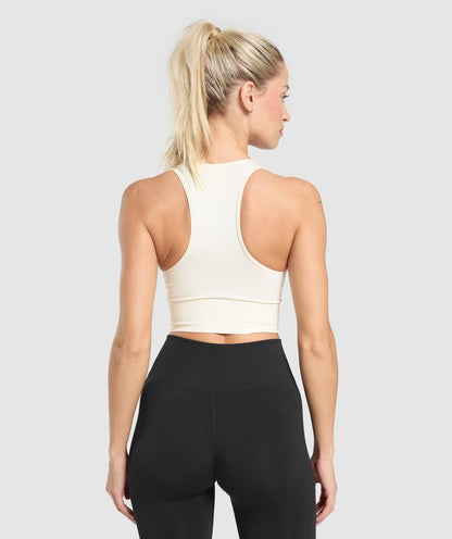 Gymshark Everyday Seamless Crop Tank - Soft White