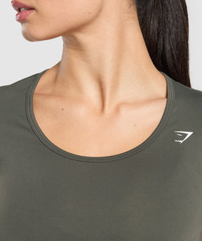 Gymshark Everyday Seamless Tight Fit Crew Neck Tee - Strength Green
