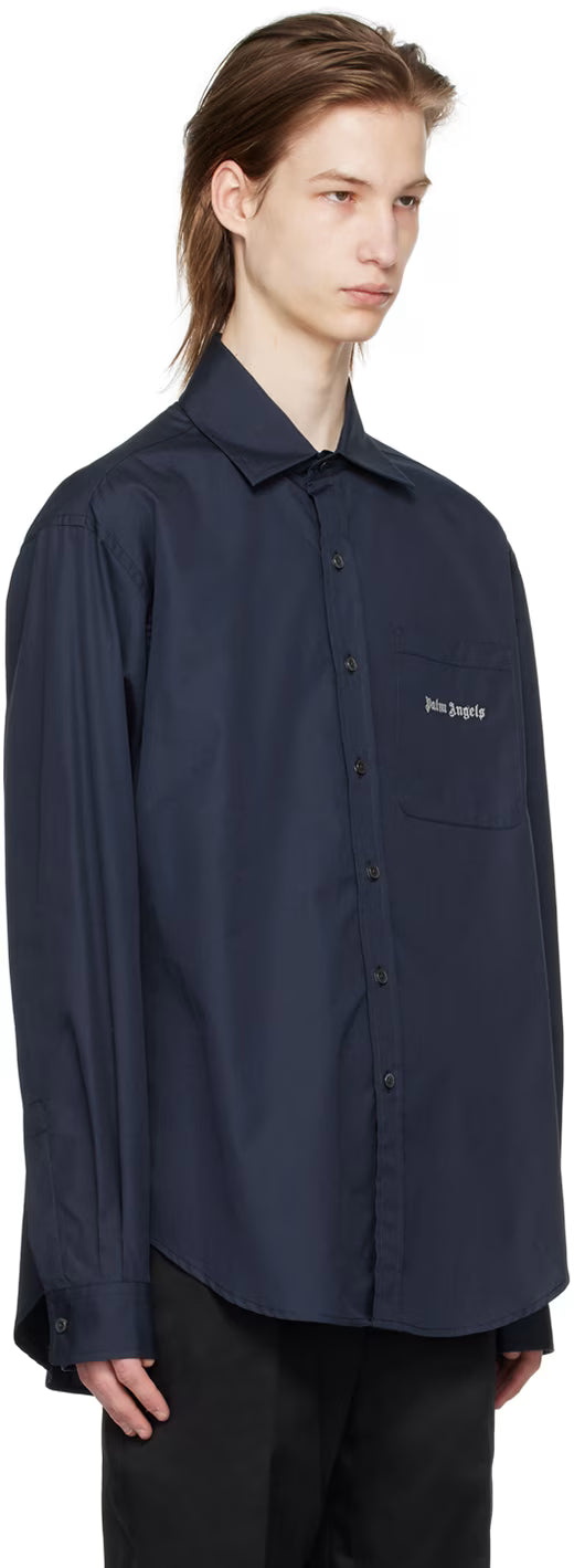 Navy Embroidered Shirt