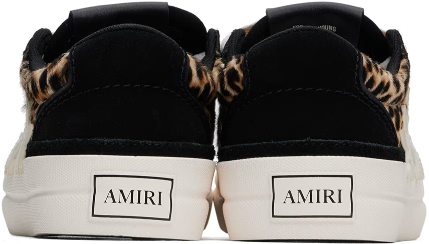 AMIRI Black & Brown Leopard Sunset Skate Low Sneakers
