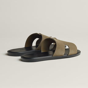 Hermès Oran Sandals – Khaki Suede