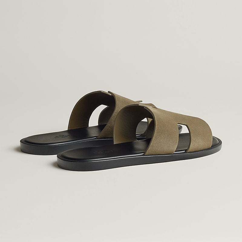 Hermès Oran Sandals – Khaki Suede