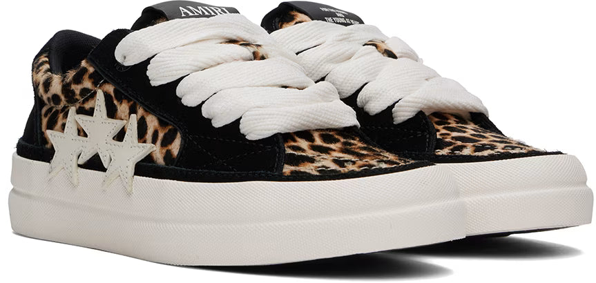 AMIRI Black & Brown Leopard Sunset Skate Low Sneakers