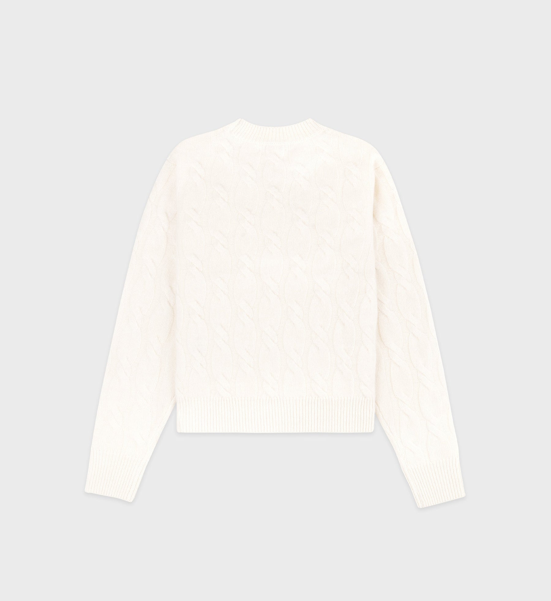 Faubourg Cableknit Wool Cashmere Crewneck - Cream/Chocolate