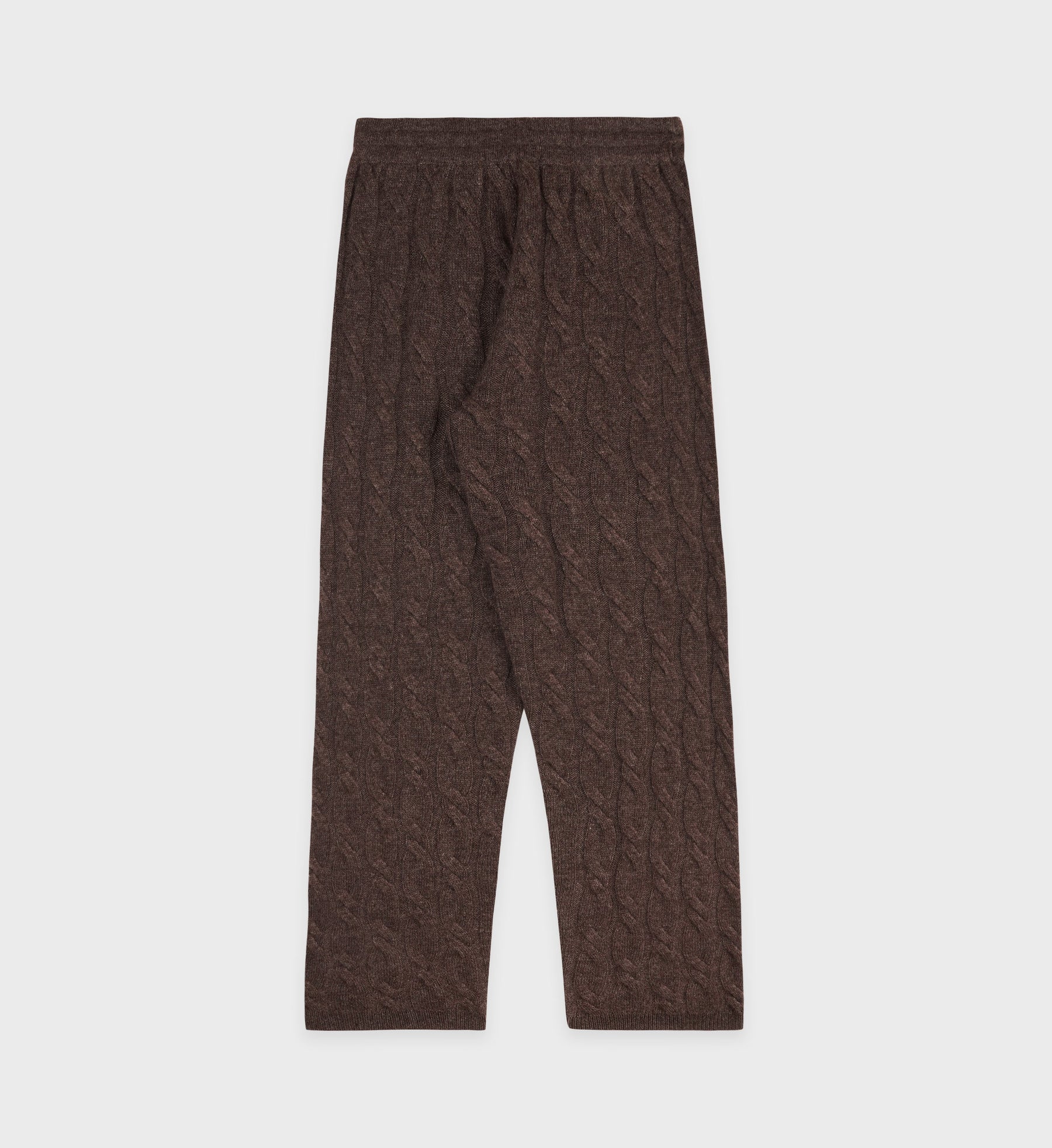 Faubourg Cableknit Wool Cashmere Pants - Chocolate/Cream