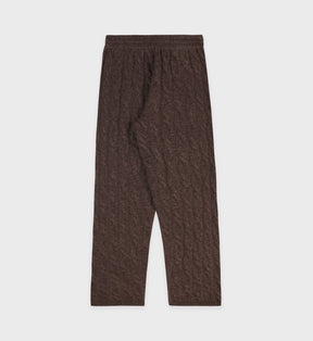 Faubourg Cableknit Wool Cashmere Pants - Chocolate/Cream
