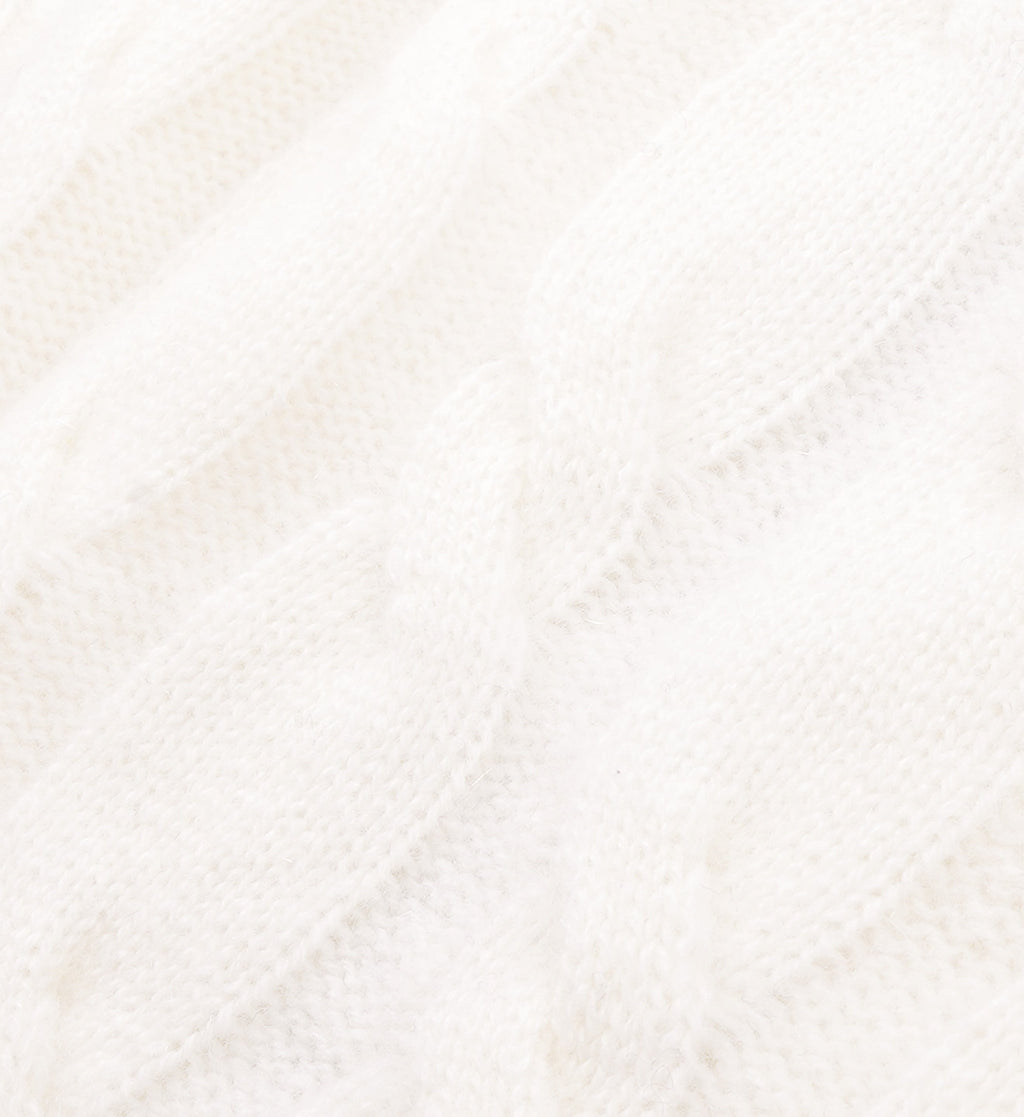 Faubourg Cableknit Wool Cashmere Zip Hoodie - Cream/Chocolate