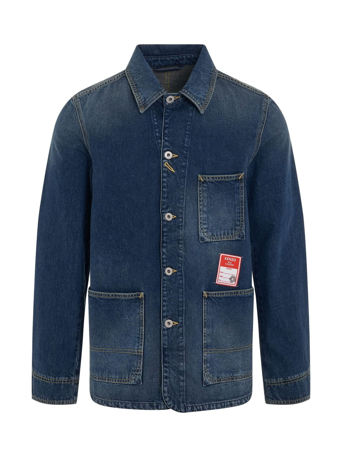 Workwear Denim Jacket in Dark Stone Blue Denim